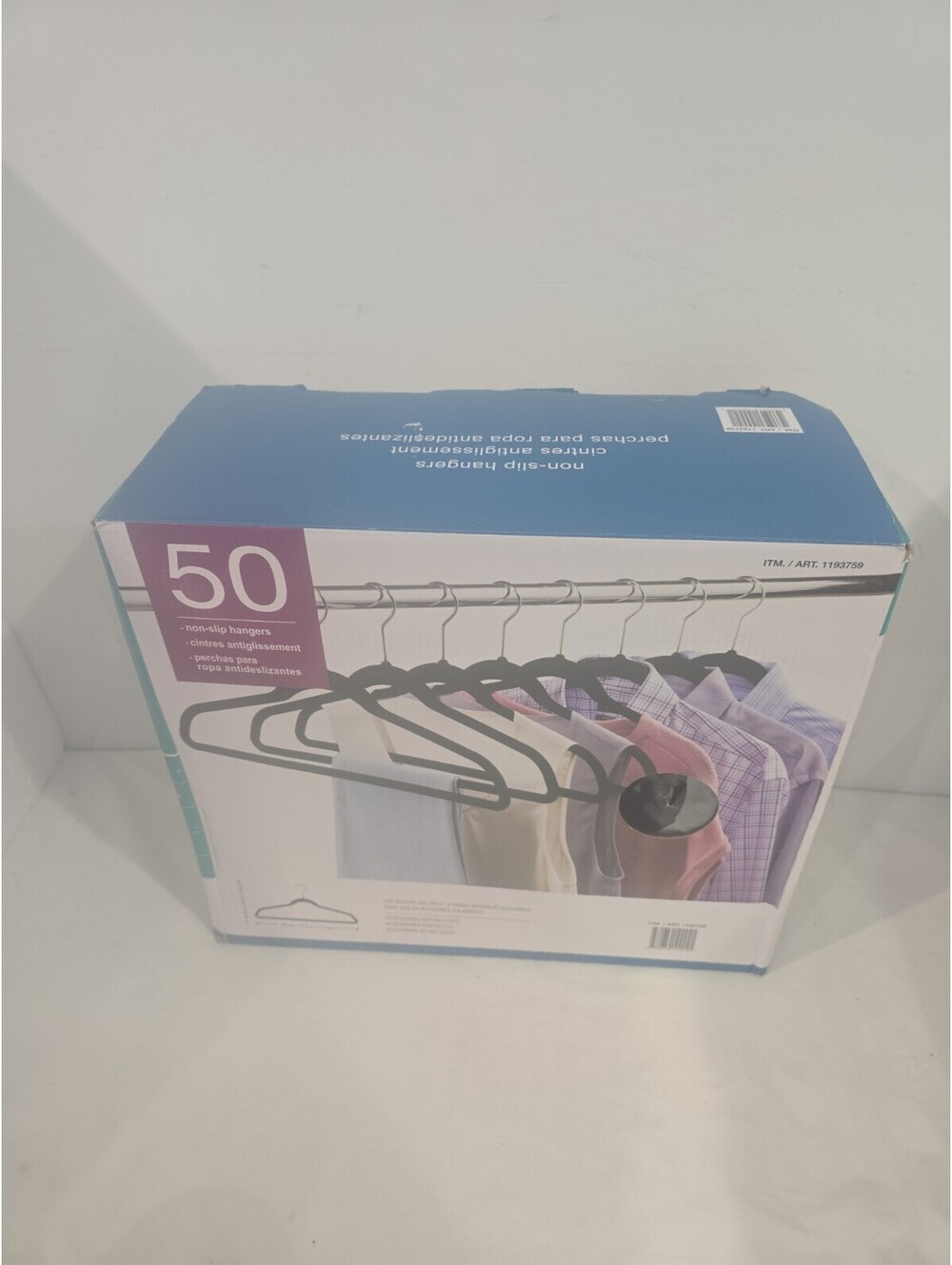 Set of 50 Non-Slip Premium Flocked Velvet Hangers For Suit/Shirt/Pants